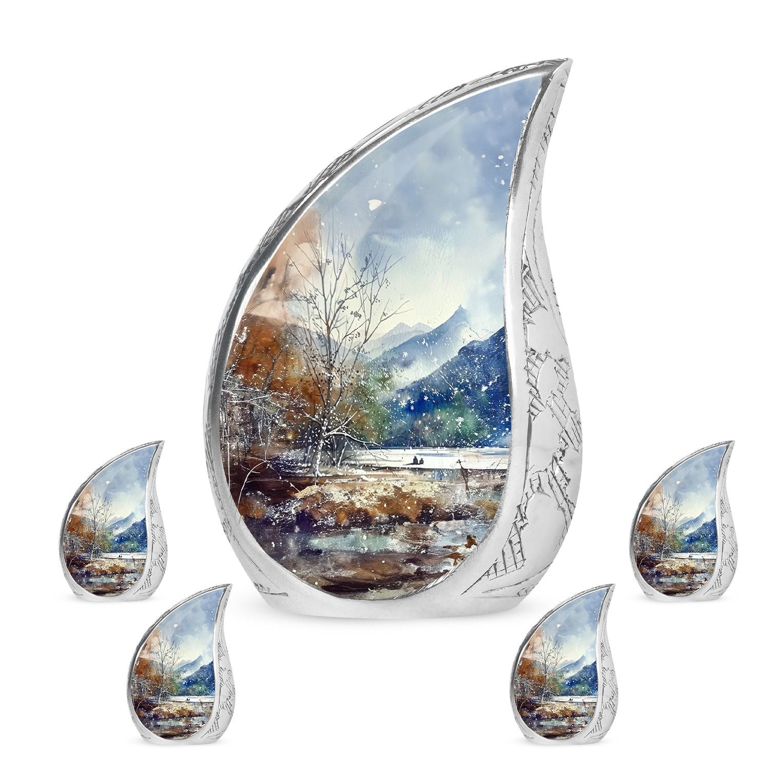 Mountains Urn For Human Remains Funeral, Ashes Memorial Urn