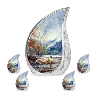 Mountains Urn For Human Remains Funeral, Ashes Memorial Urn