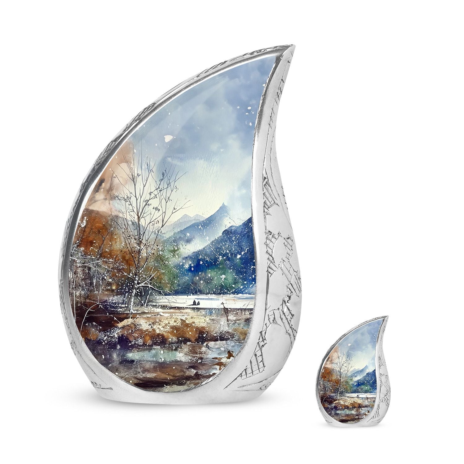 Mountains Urn For Human Remains Funeral, Ashes Memorial Urn