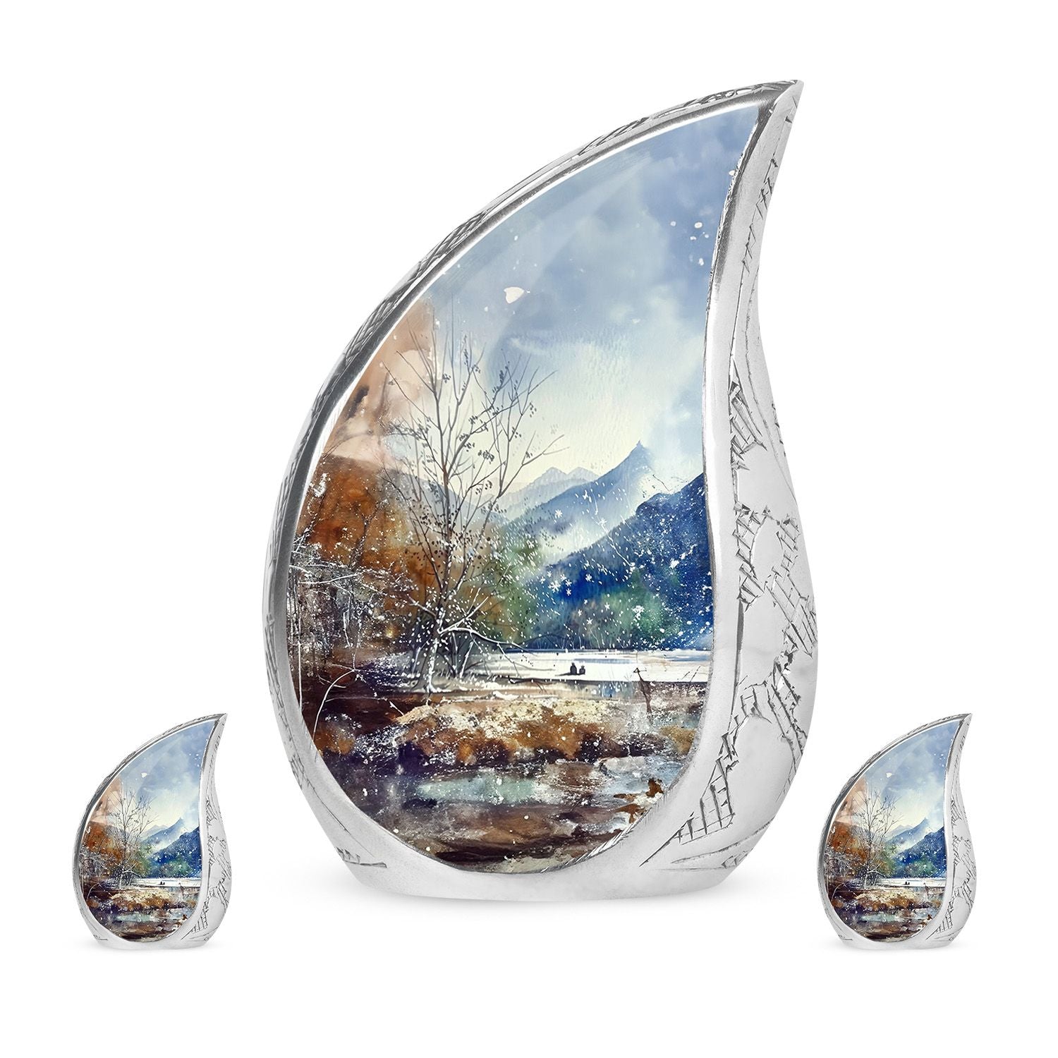 Mountains Urn For Human Remains Funeral, Ashes Memorial Urn