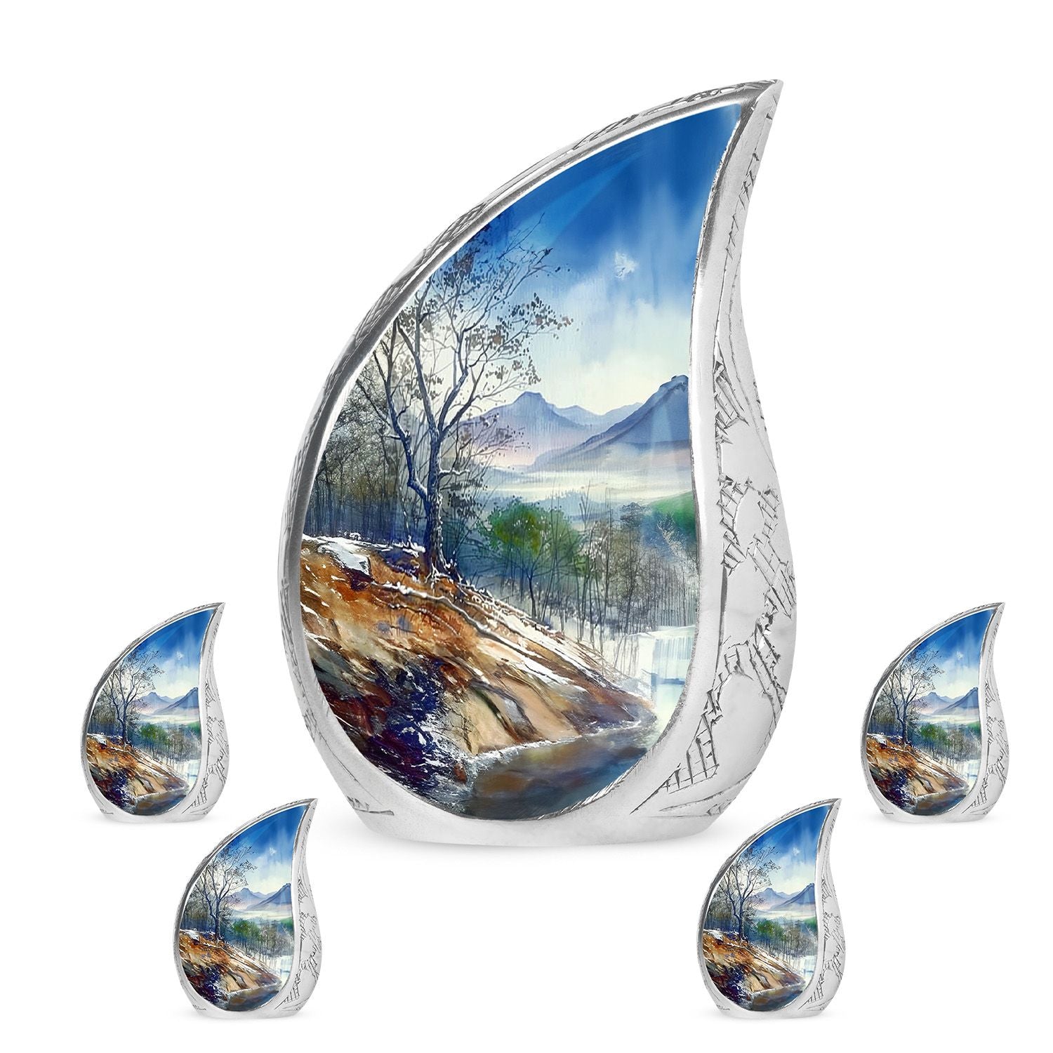 Mountains Urn For Human Ashes Funeral, Ashes Cremation Urn For Ashes