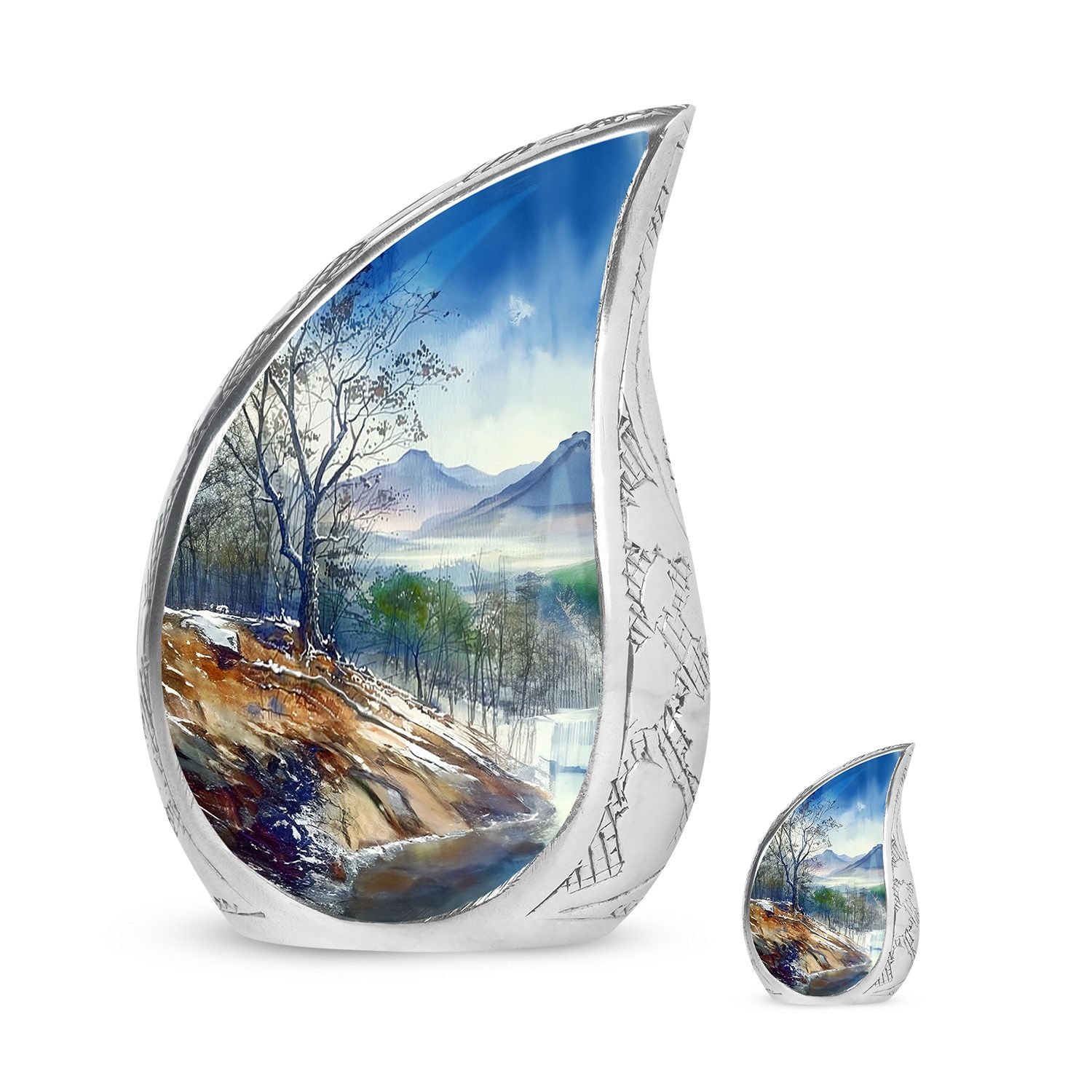 Mountains Urn For Human Ashes Funeral, Ashes Cremation Urn For Ashes