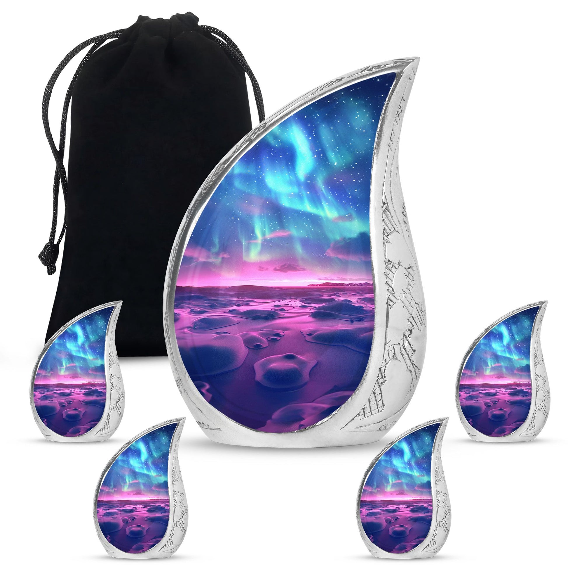 Aurora Borealis Keepsake For Ashes Funeral, Ashes Memorial Urn