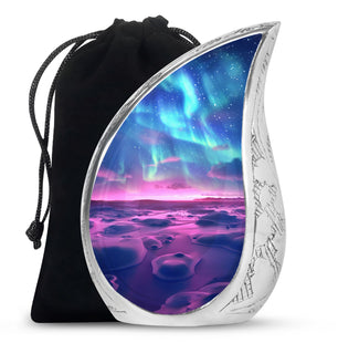 Aurora Borealis Keepsake For Ashes Funeral, Ashes Memorial Urn