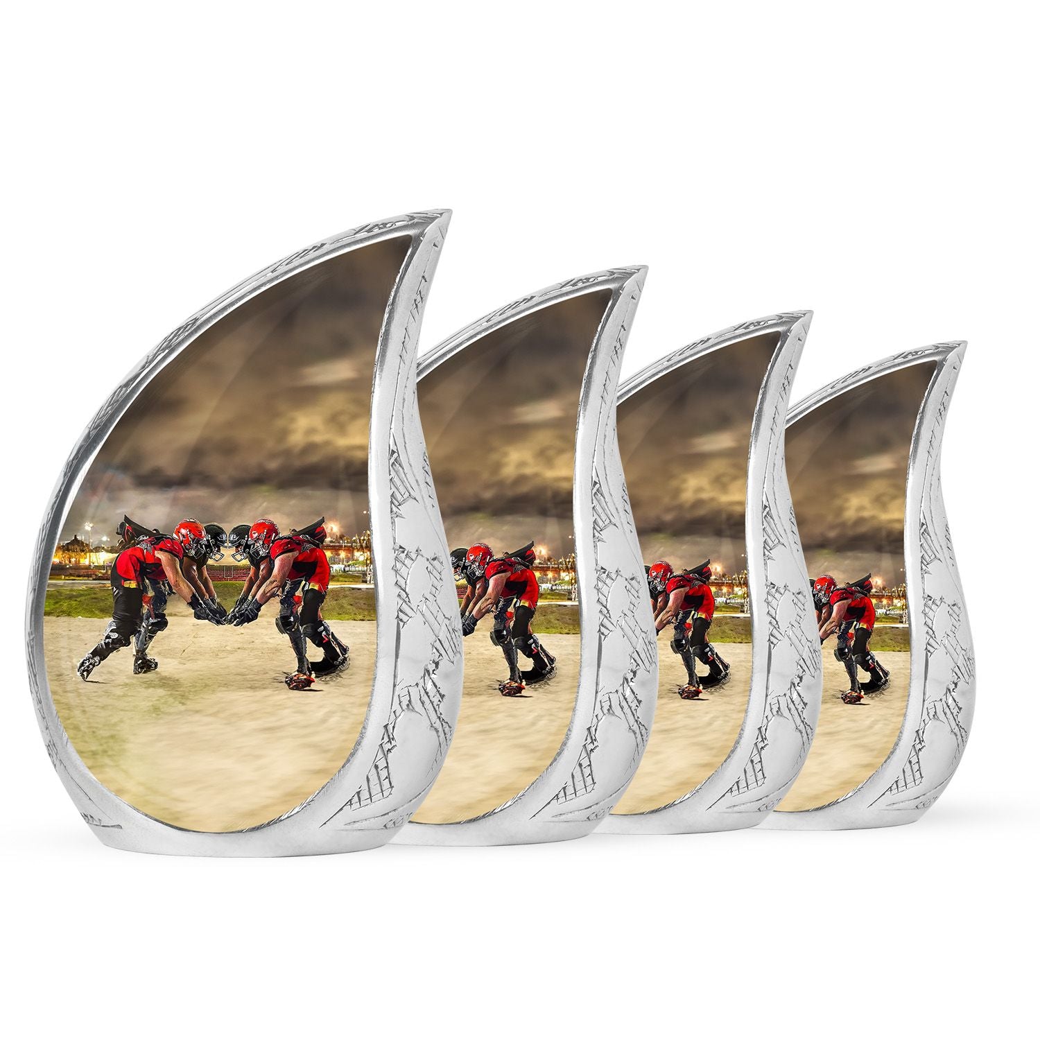 Football Small Urn For Ashes Teardrop, Heart Cremation Urn