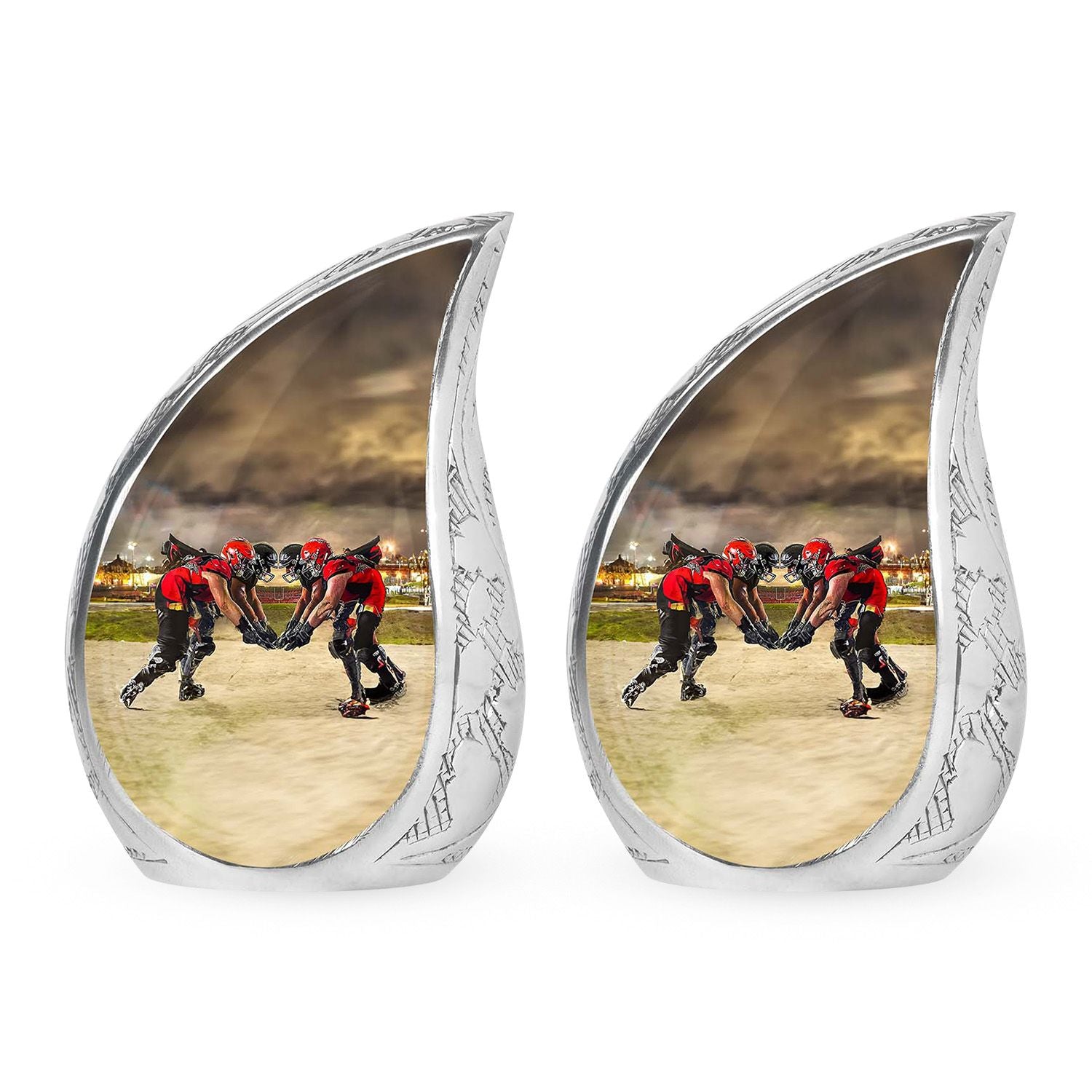Football Small Urn For Ashes Teardrop, Heart Cremation Urn