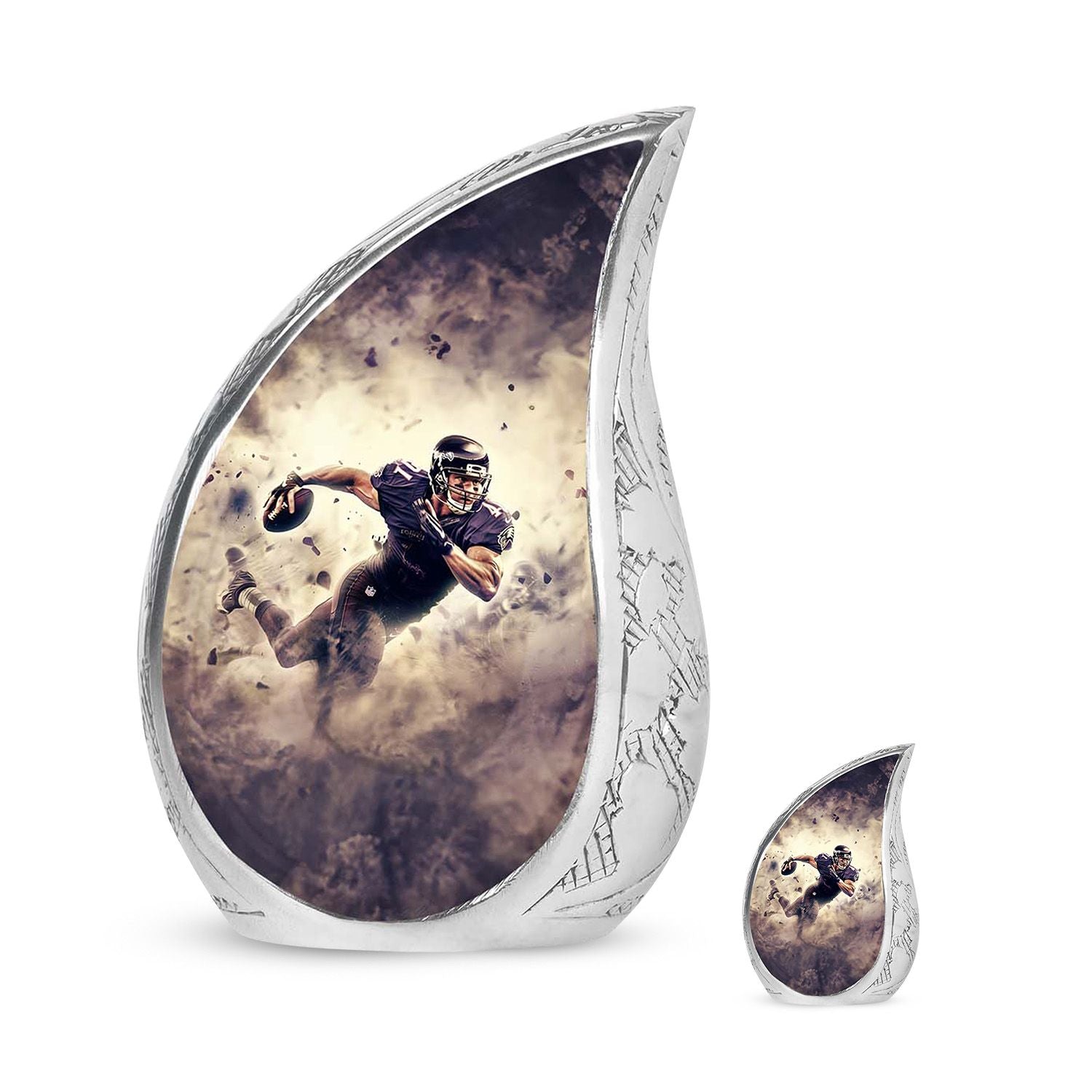 Football Large Urns For Human Ashes Teardrop, Heart Shape Urn