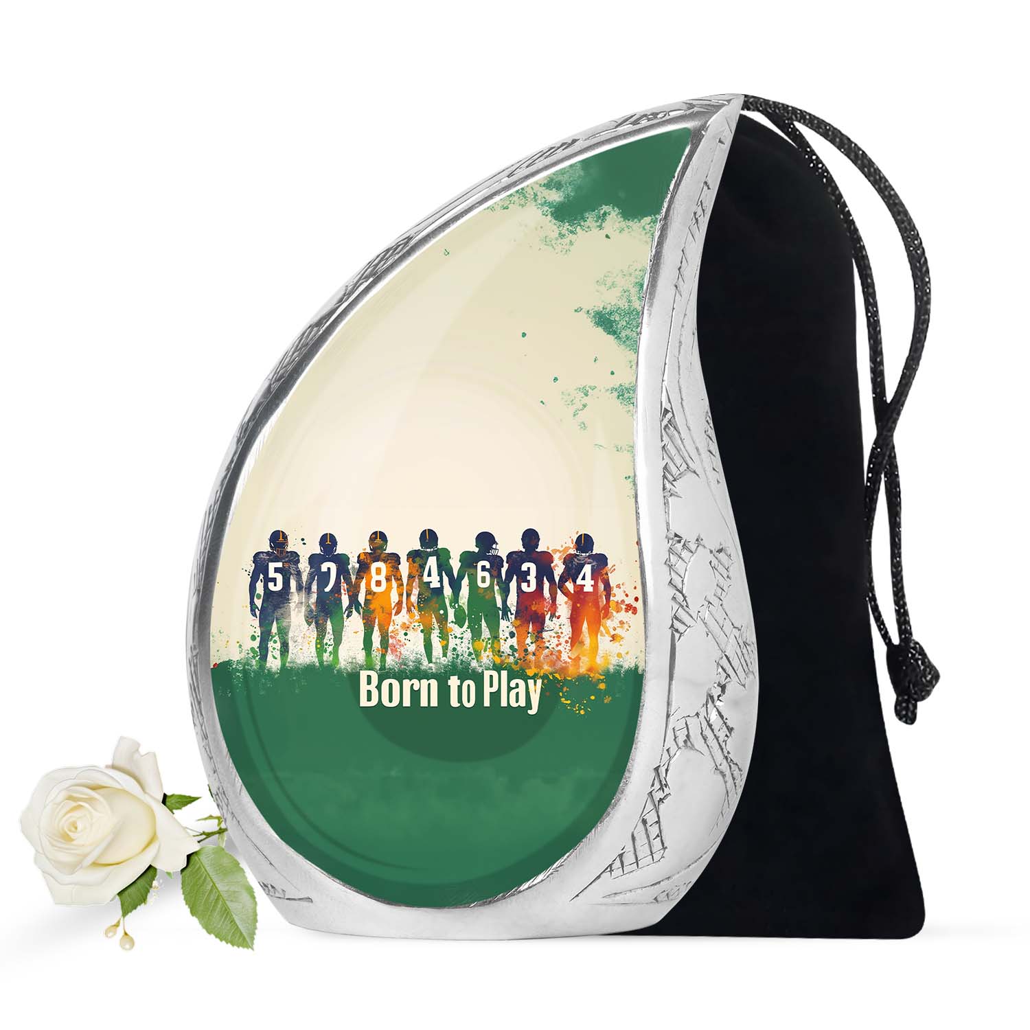 Football Medium Urn Large Funeral, Ashes Urn For Ashes