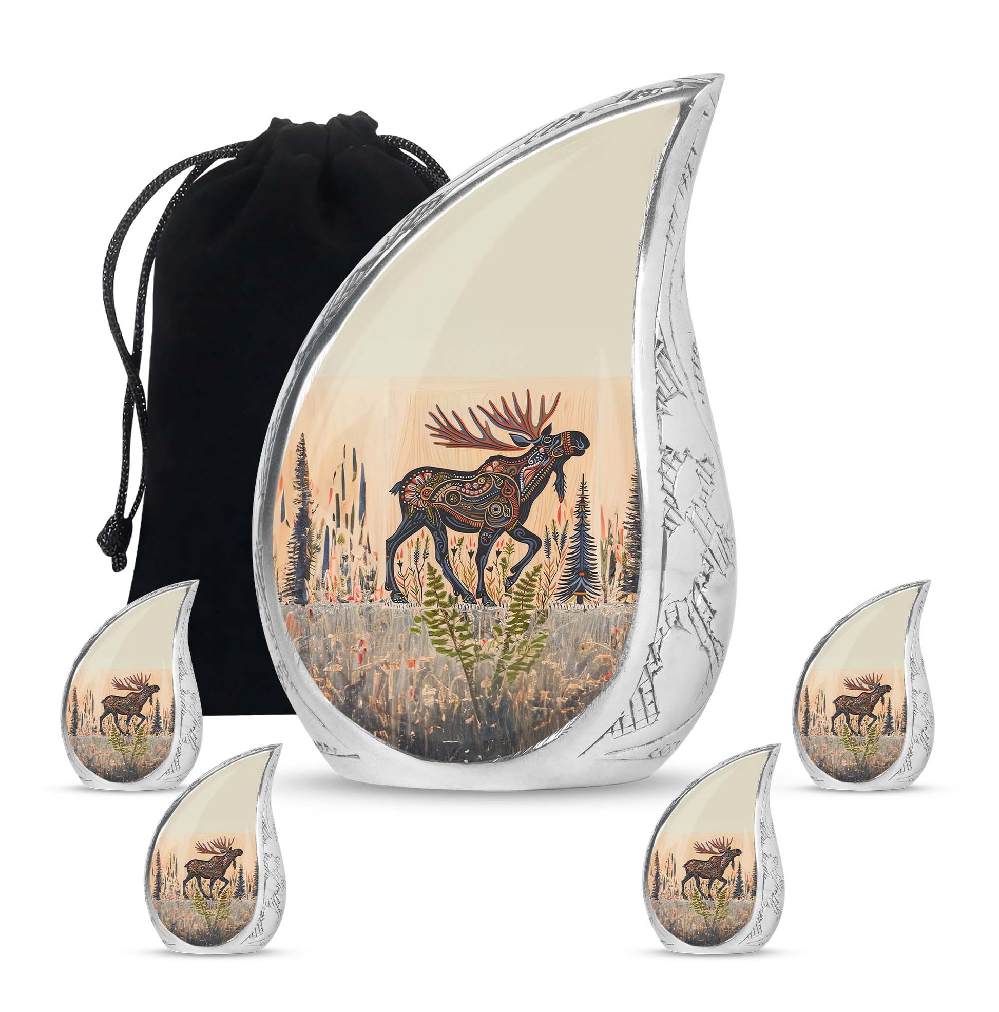 Moose Walking Small Urns For Ashes Funeral, Ashes Urn