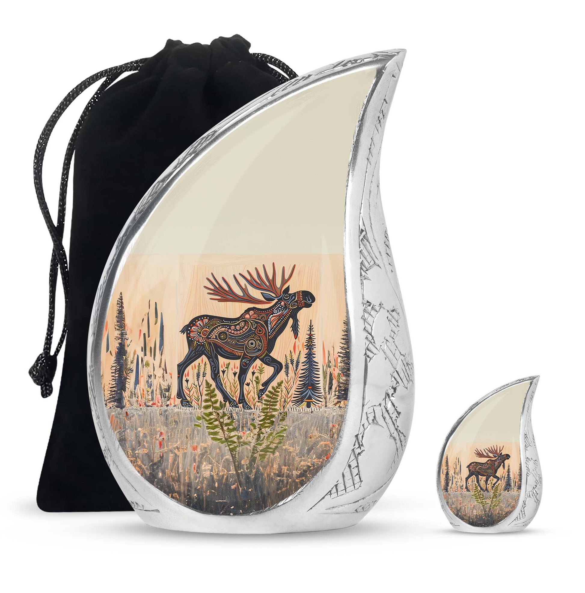 Moose Walking Small Urns For Ashes Funeral, Ashes Urn