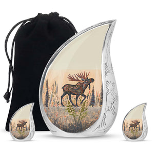Moose Walking Small Urns For Ashes Funeral, Ashes Urn