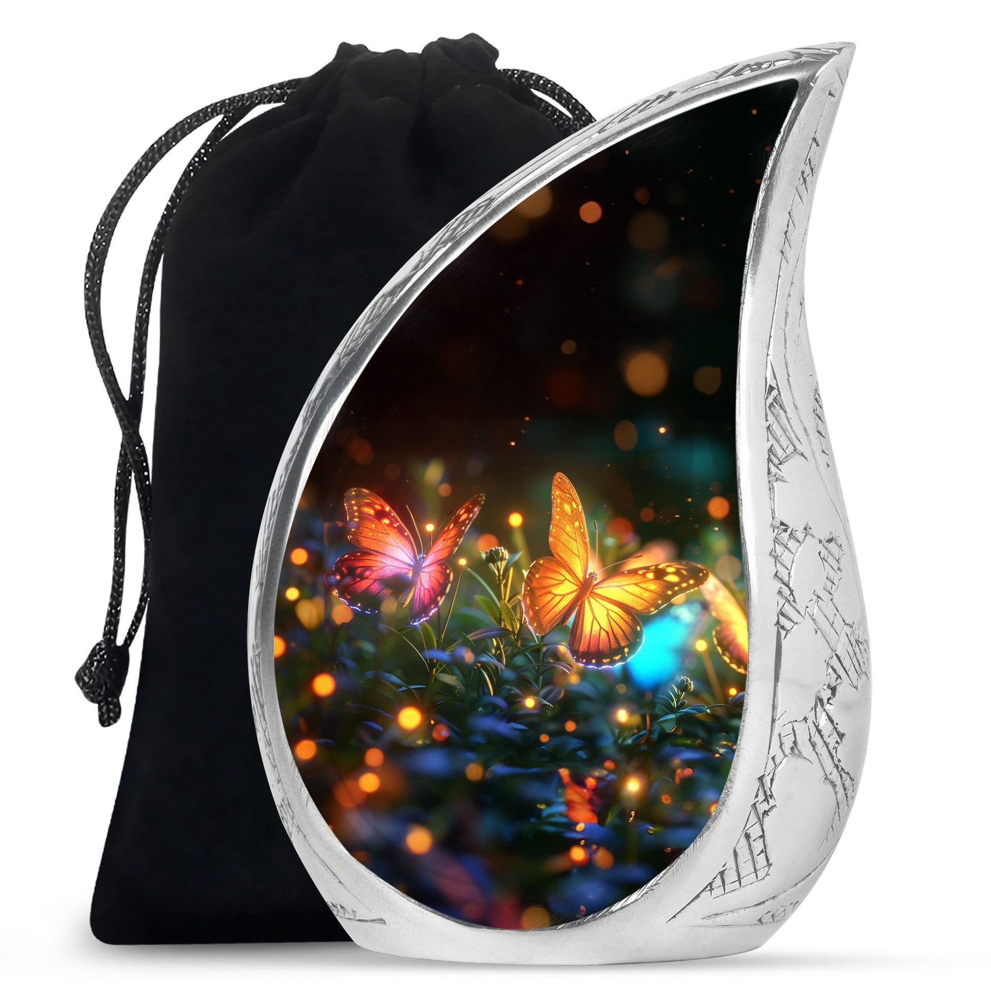 Teardrop Shaped Butterfly Urn Large Urn 10 Inch