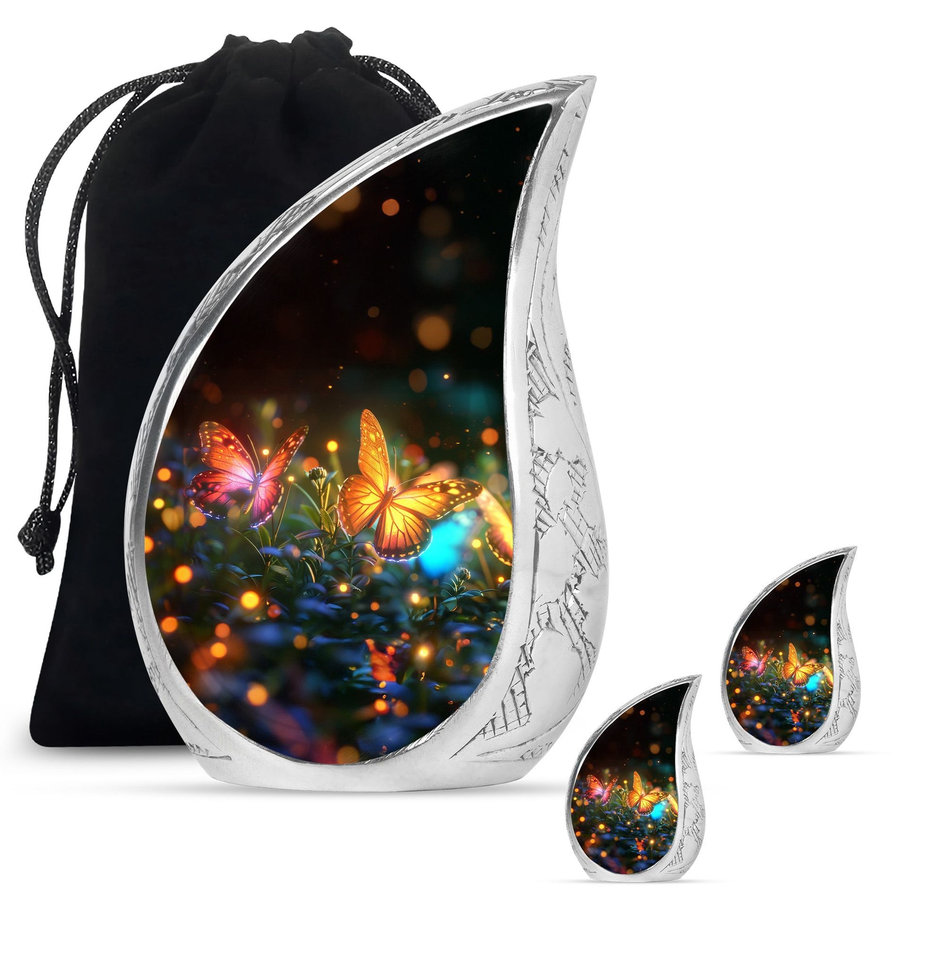 Teardrop Shaped  Large Urn With 2 Keepsake