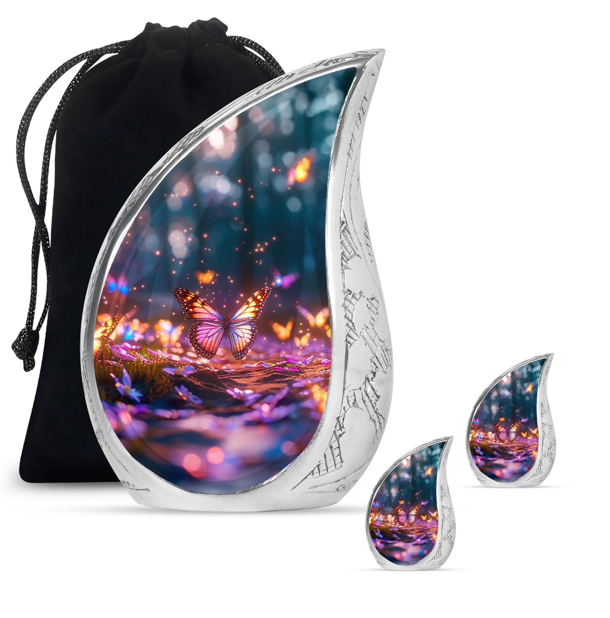 Teardrop Shaped  Large Urn With 2 Keepsake