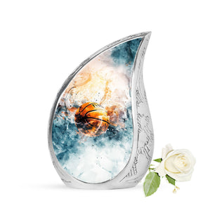 Basketball Memorial Urn Teardrop, Heart Cremation Urn For Ashes