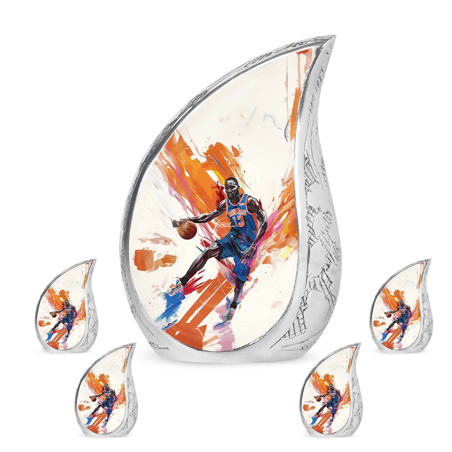 Basketball Metal Urns For Human Ashes Funeral, Ashes Cremation Urn