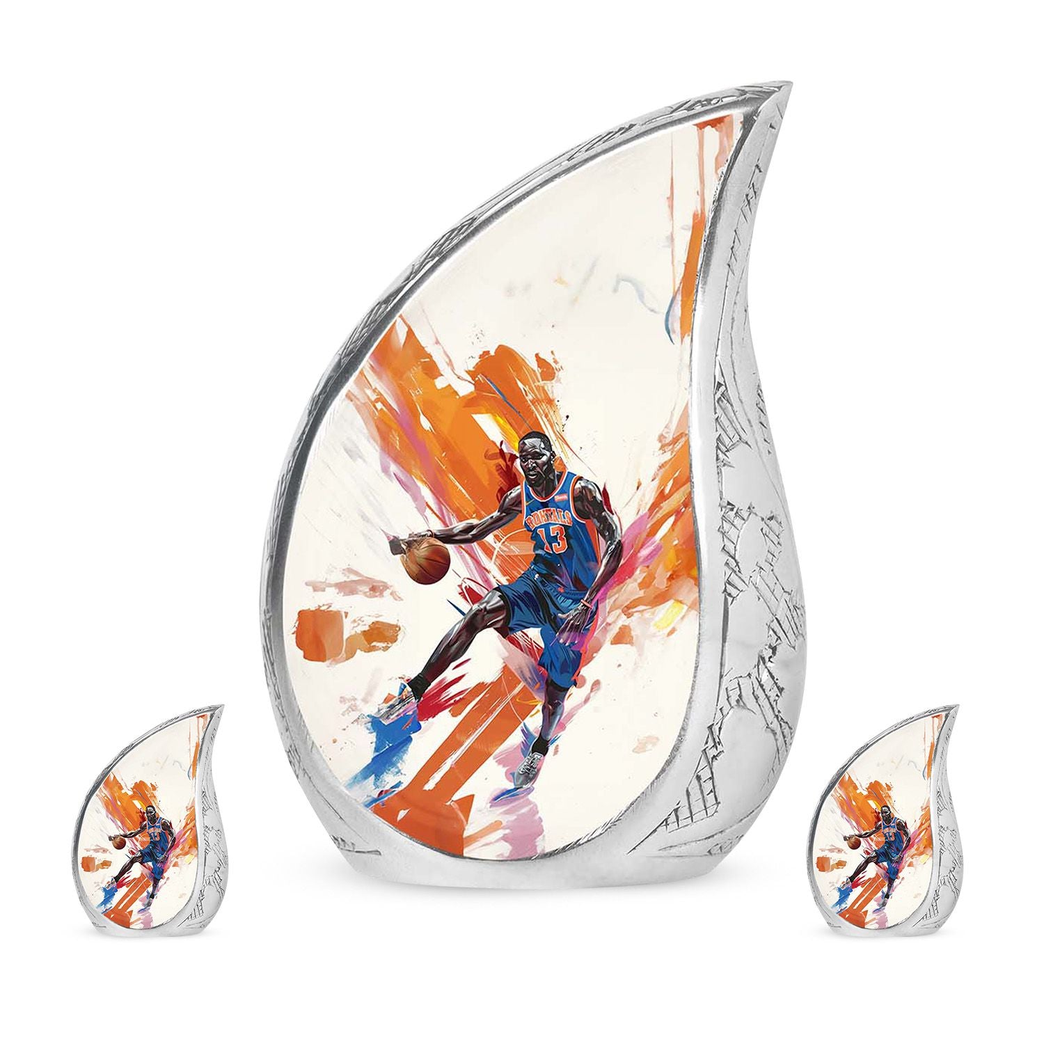 Basketball Metal Urns For Human Ashes Funeral, Ashes Cremation Urn