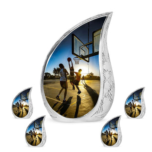 Basketball Urn For Ashes Adult Teardrop, Heart Cremation Urn For Ashes