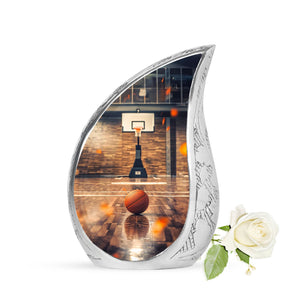 Basketball Burial Urn Teardrop, Heart Cremation Urn