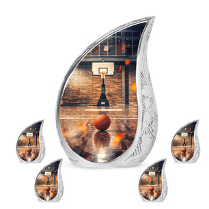 Basketball Burial Urn Teardrop, Heart Cremation Urn