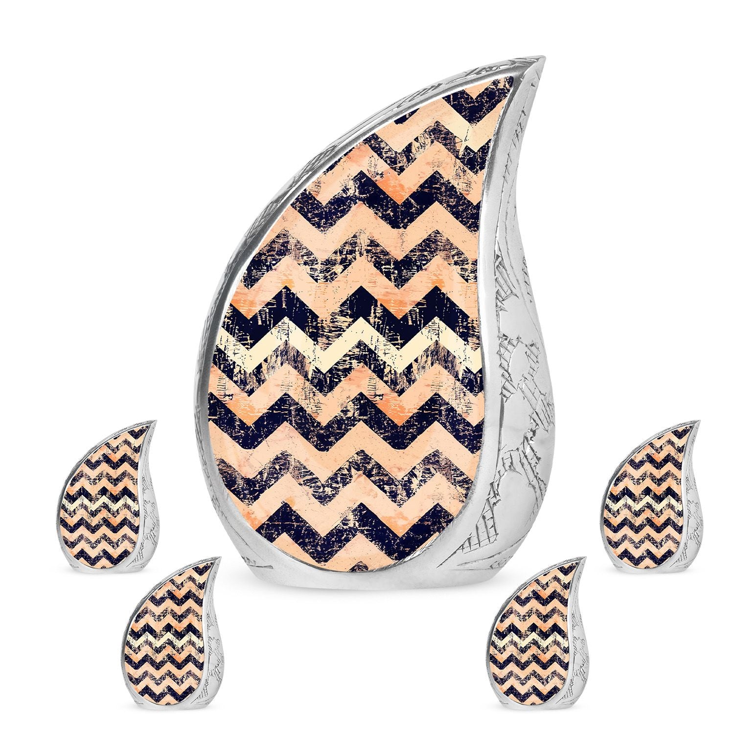 Pattern Adult Male Urn For Ashes Large Teardrop, Heart Urn For Ashes