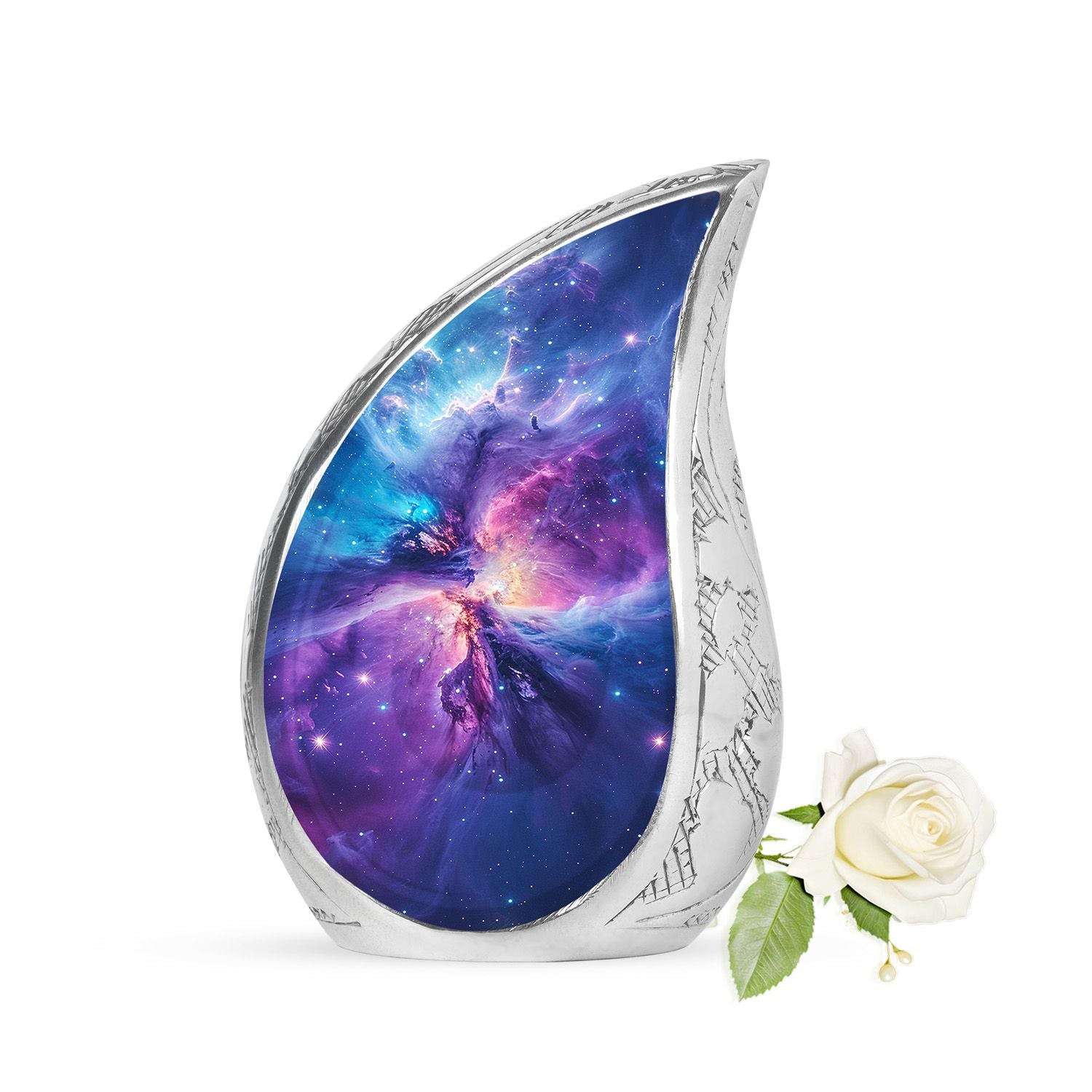 Galaxy Adult Size Urn Teardrop, Heart Cremation Urn For Ashes