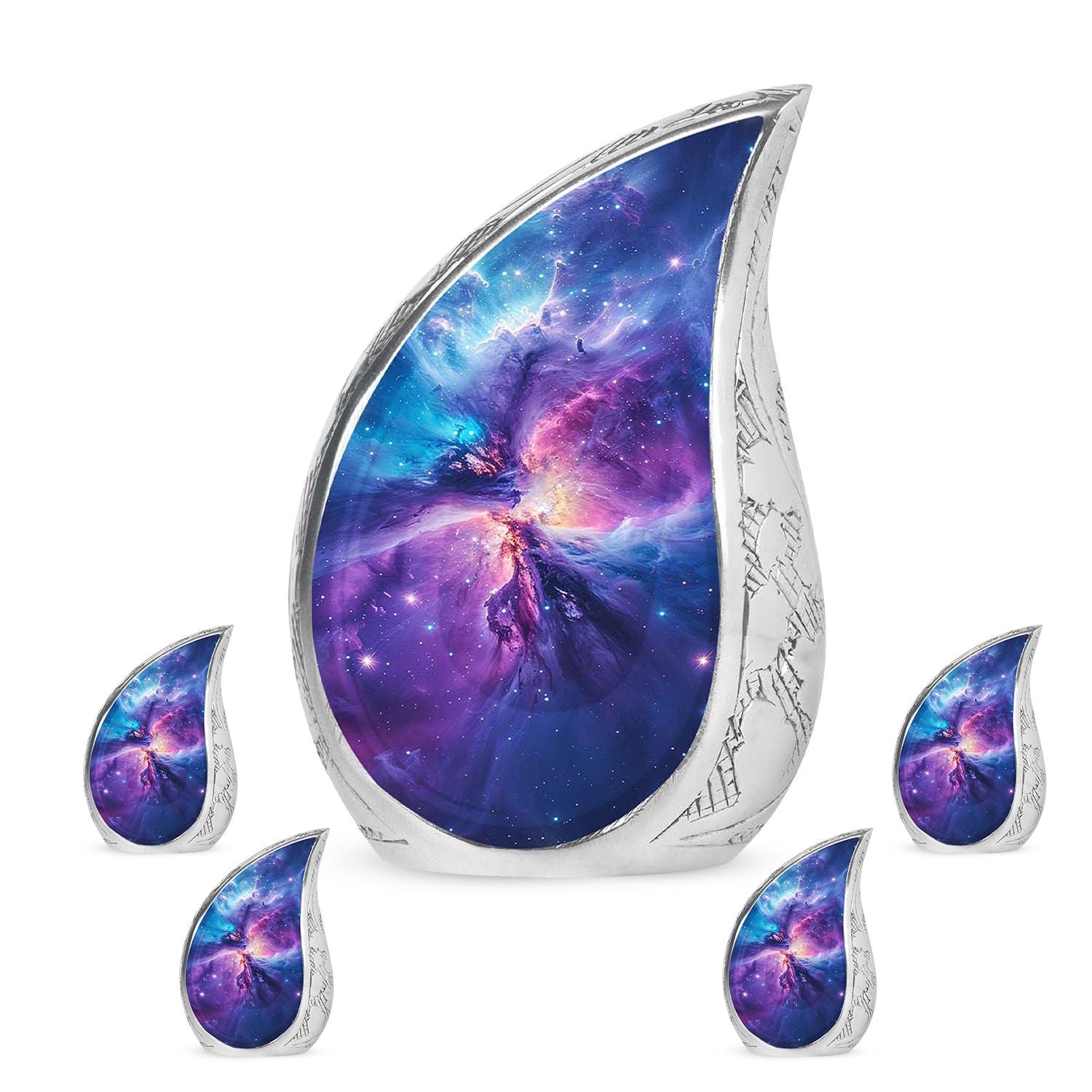 Galaxy Adult Size Urn Teardrop, Heart Cremation Urn For Ashes