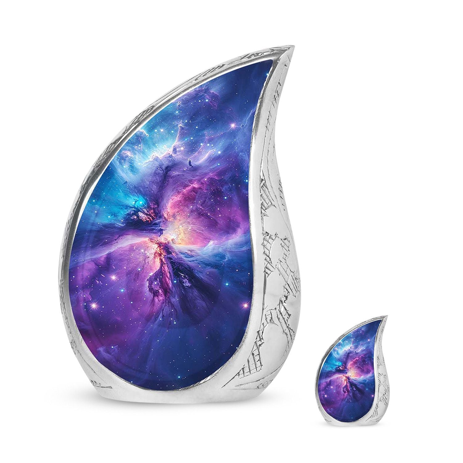Galaxy Adult Size Urn Teardrop, Heart Cremation Urn For Ashes
