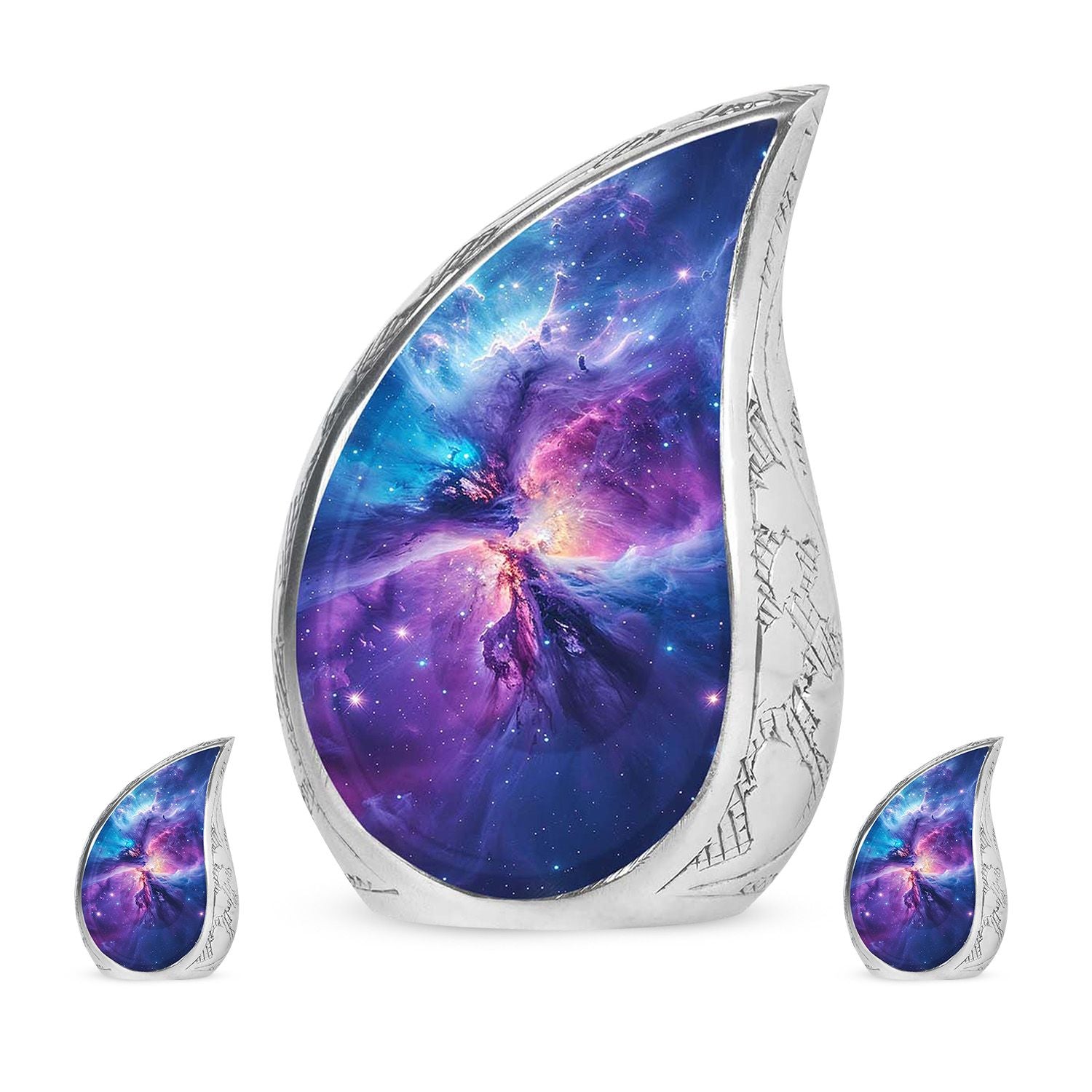 Galaxy Adult Size Urn Teardrop, Heart Cremation Urn For Ashes