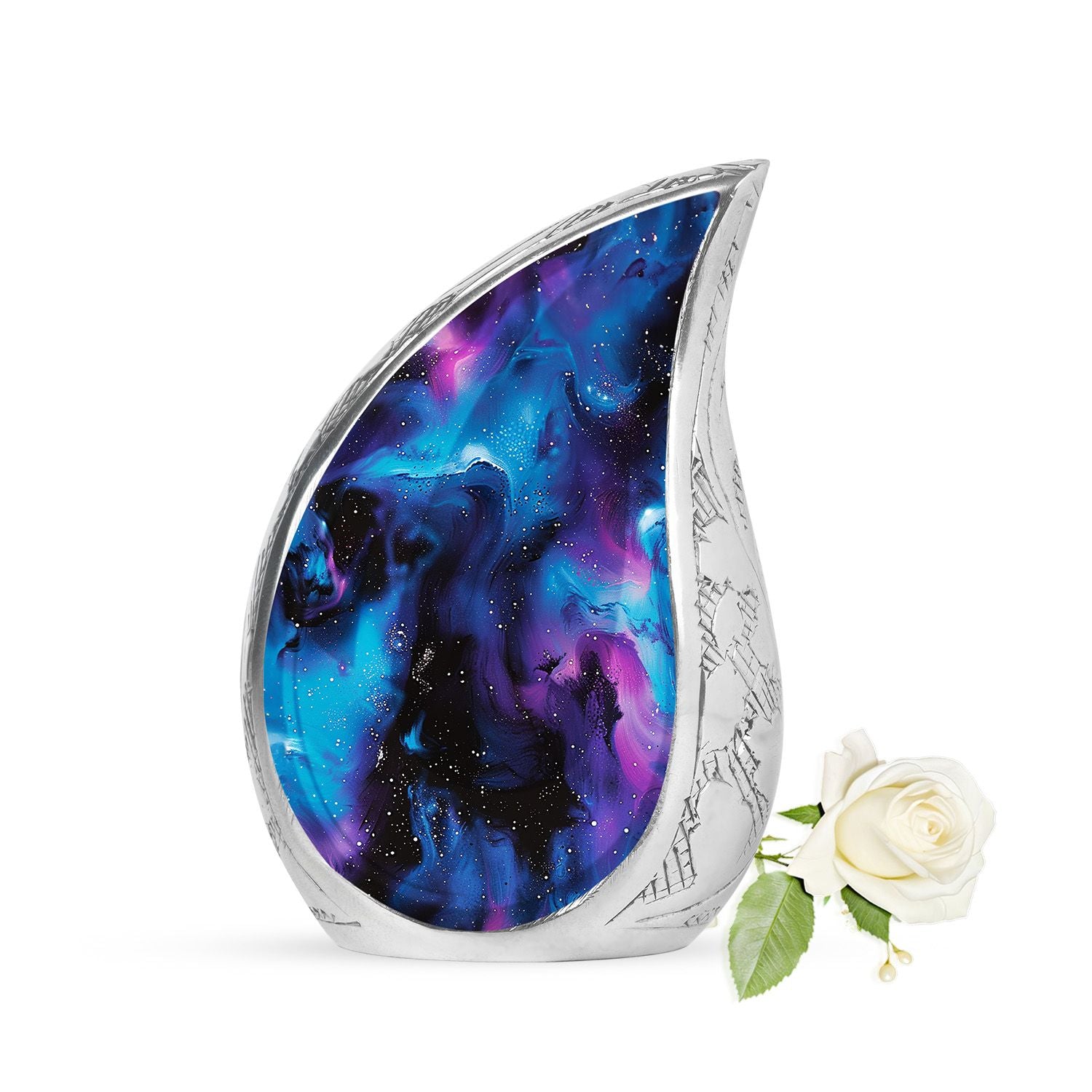 Galaxy Urn For Human Ashes Adult Large Teardrop, Heart Urn For Ashes