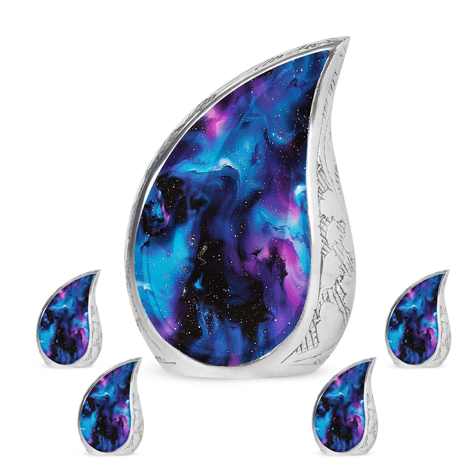 Galaxy Urn For Human Ashes Adult Large Teardrop, Heart Urn For Ashes