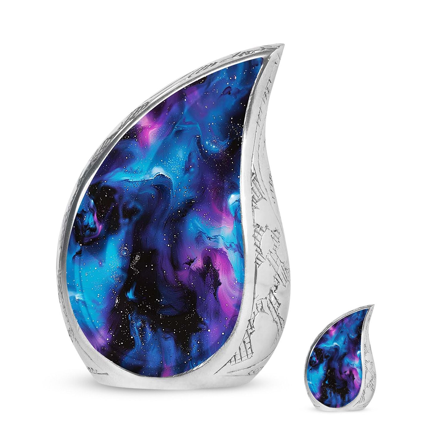 Galaxy Urn For Human Ashes Adult Large Teardrop, Heart Urn For Ashes