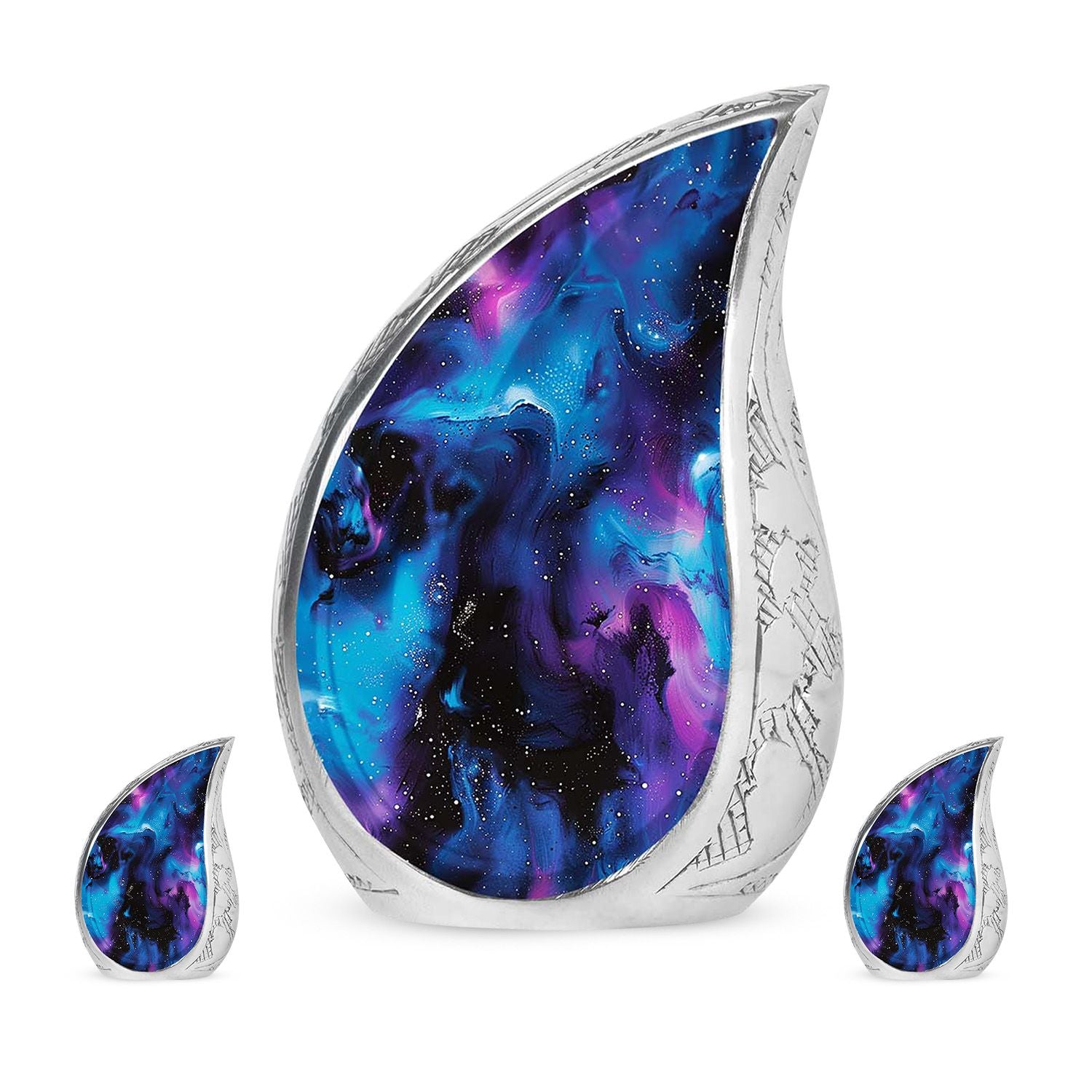 Galaxy Urn For Human Ashes Adult Large Teardrop, Heart Urn For Ashes