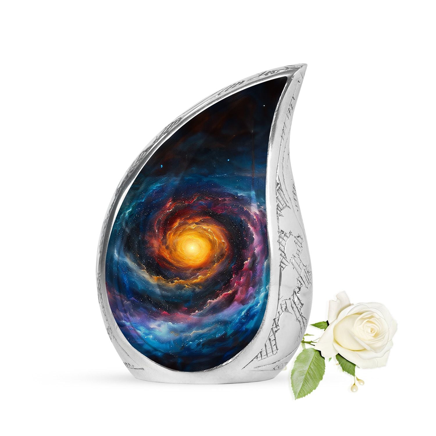 Galaxy Urn For Son Teardrop, Heart Cremation Urn