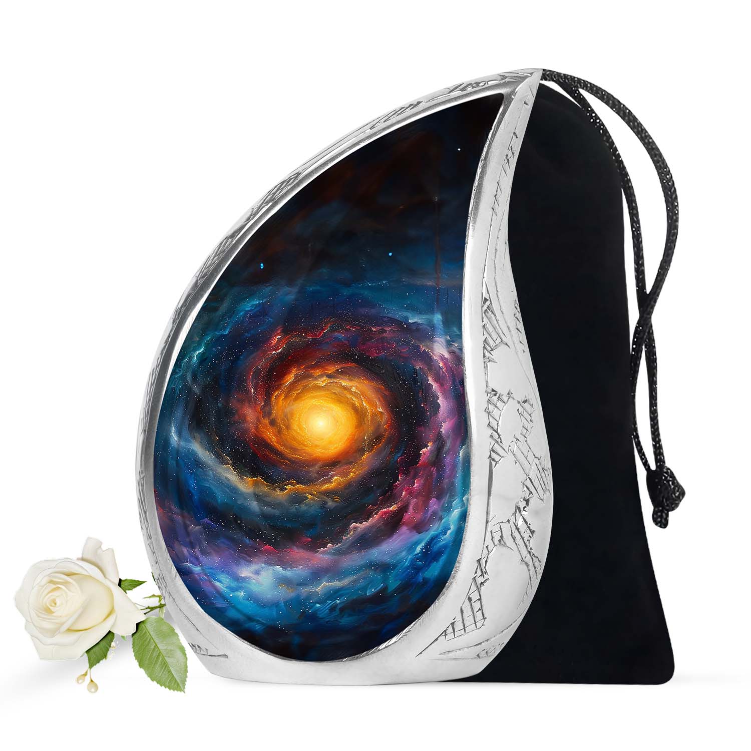 Galaxy Urn For Son Teardrop, Heart Cremation Urn
