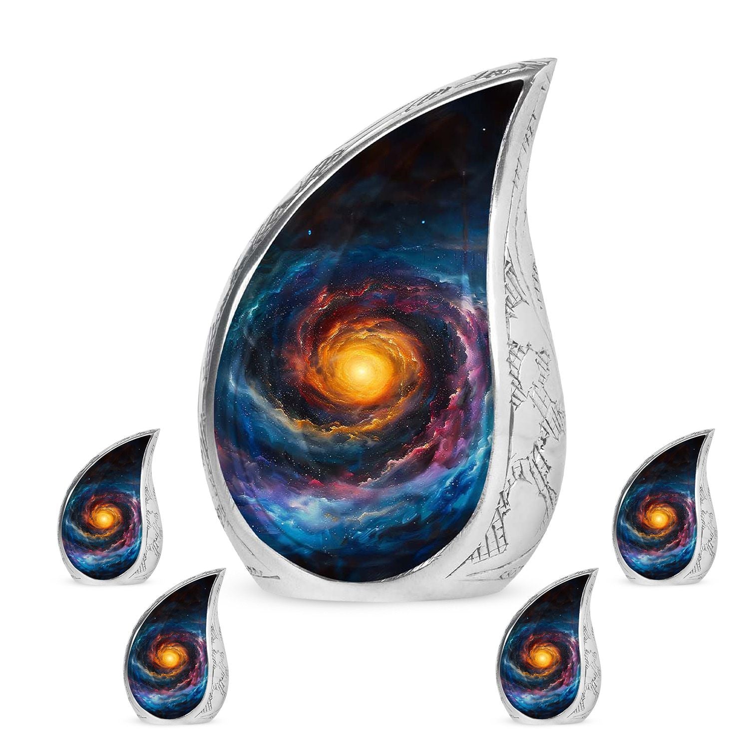 Galaxy Urn For Son Teardrop, Heart Cremation Urn