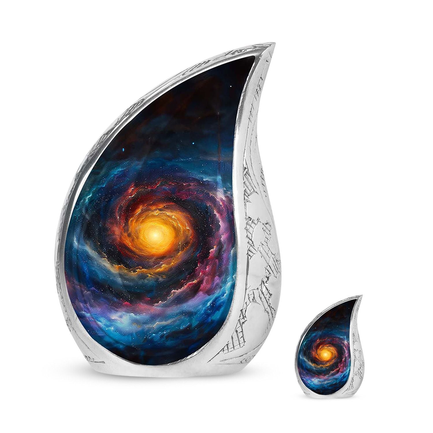 Galaxy Urn For Son Teardrop, Heart Cremation Urn