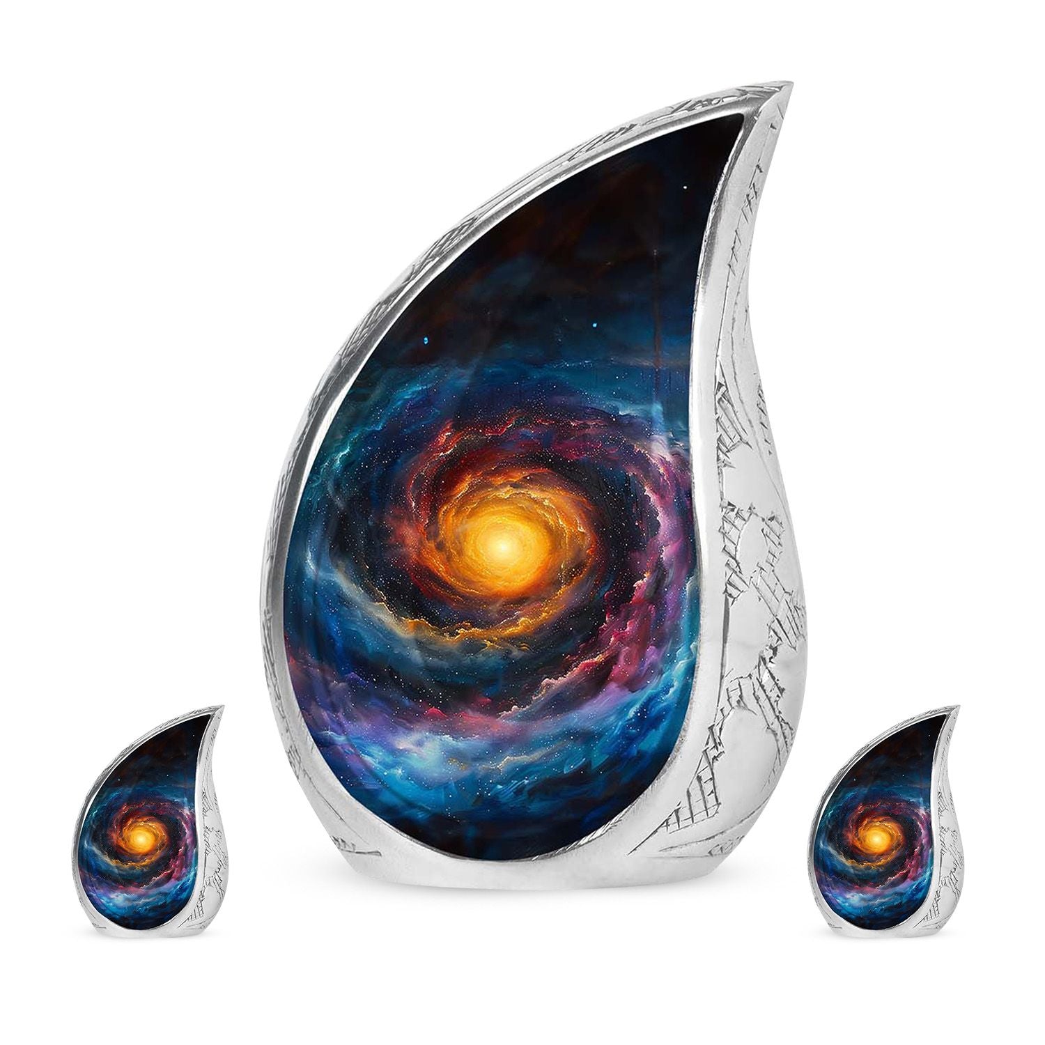 Galaxy Urn For Son Teardrop, Heart Cremation Urn