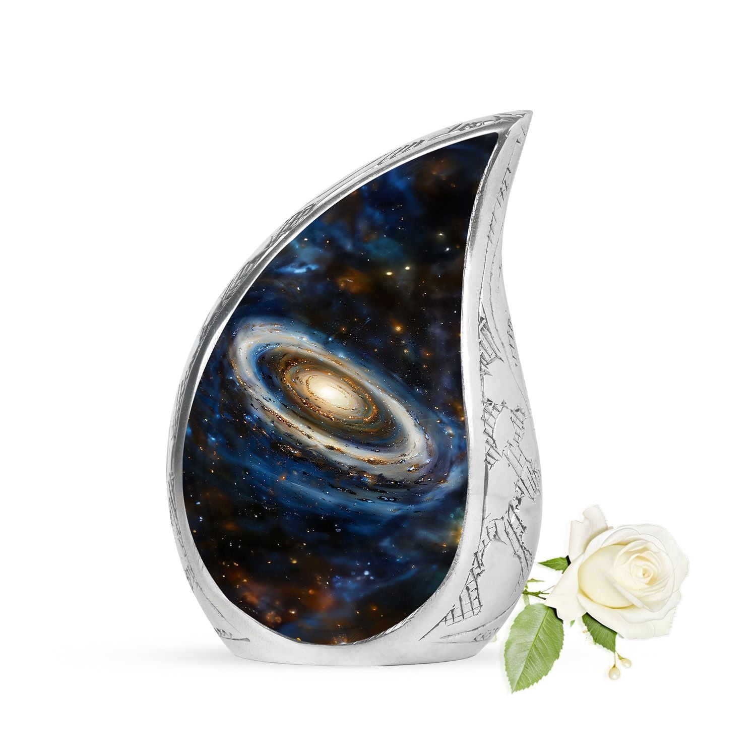 Galaxy Medium Urn For Ashes Teardrop, Heart Cremation Urn