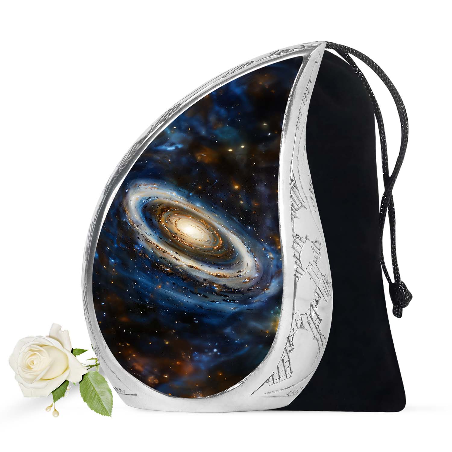 Galaxy Medium Urn For Ashes Teardrop, Heart Cremation Urn