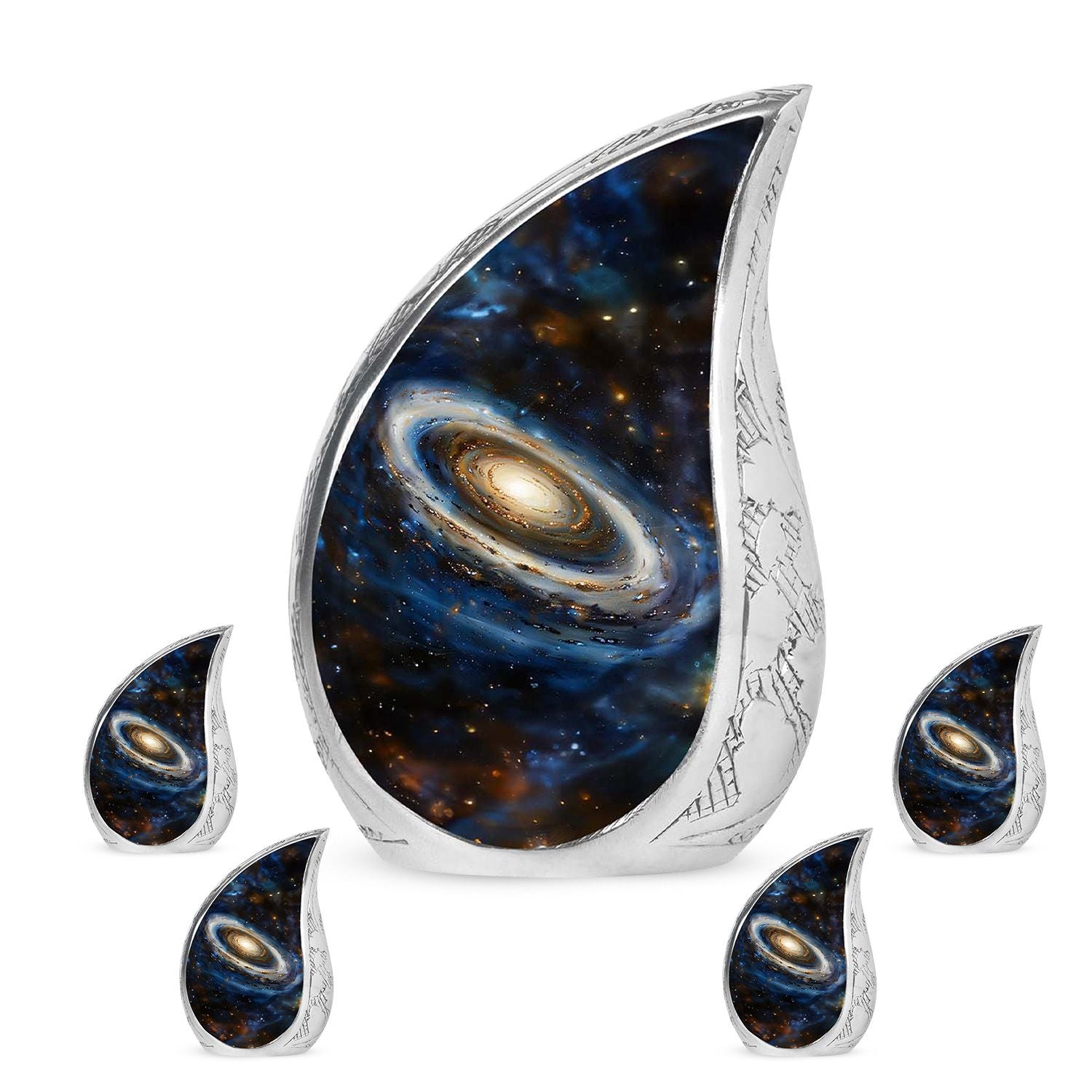 Galaxy Medium Urn For Ashes Teardrop, Heart Cremation Urn