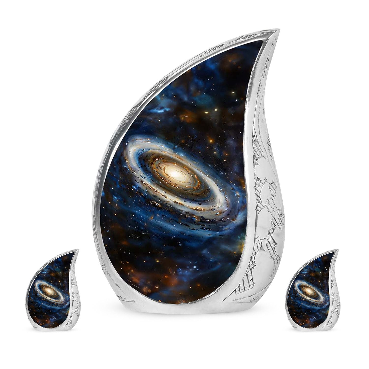 Galaxy Medium Urn For Ashes Teardrop, Heart Cremation Urn