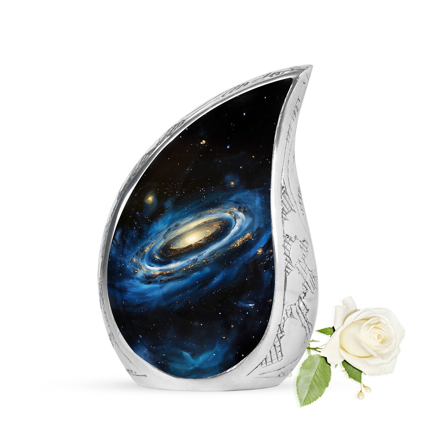 Galaxy Cremation Urns For Ashes For Women Teardrop, Heart Shape Urn