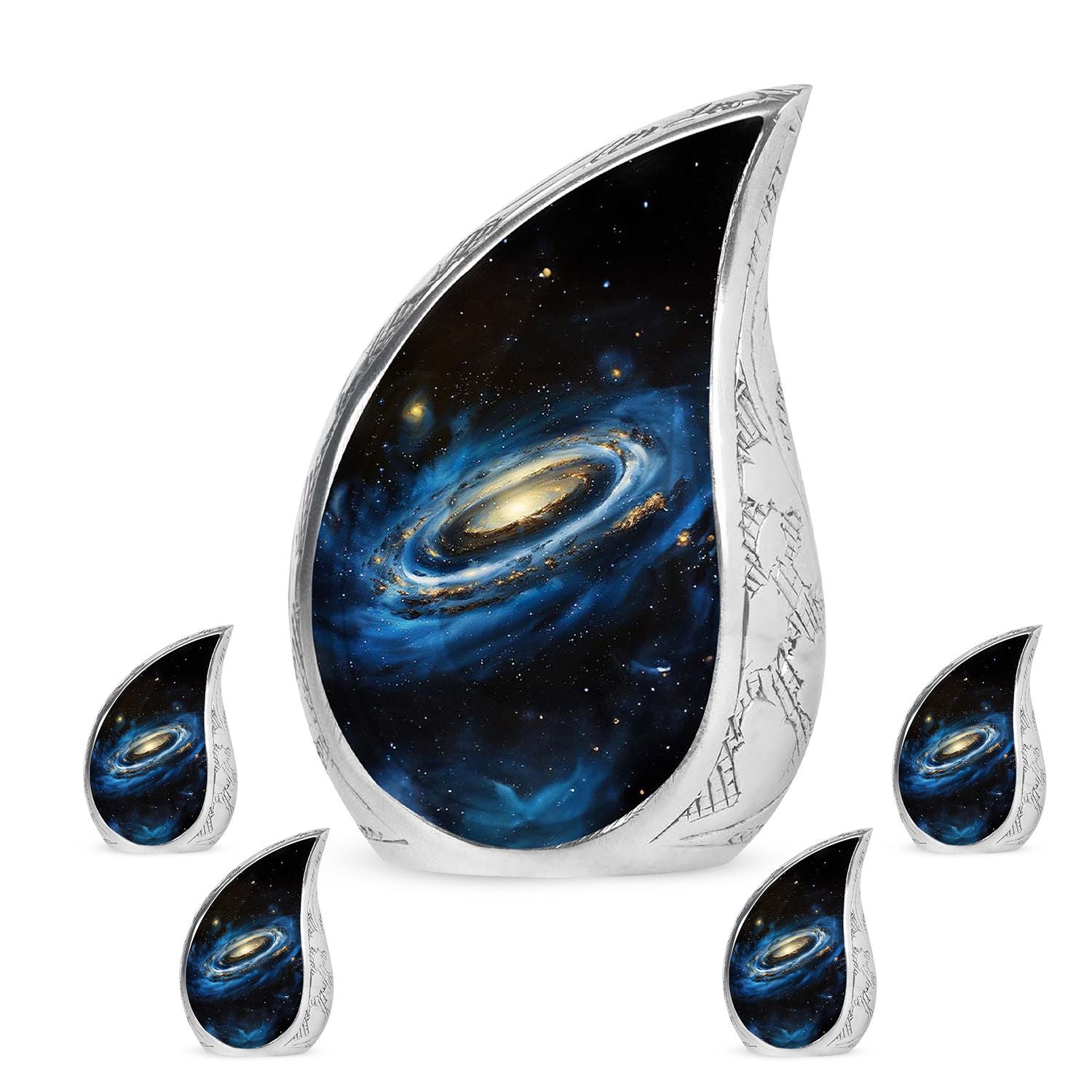 Galaxy Cremation Urns For Ashes For Women Teardrop, Heart Shape Urn
