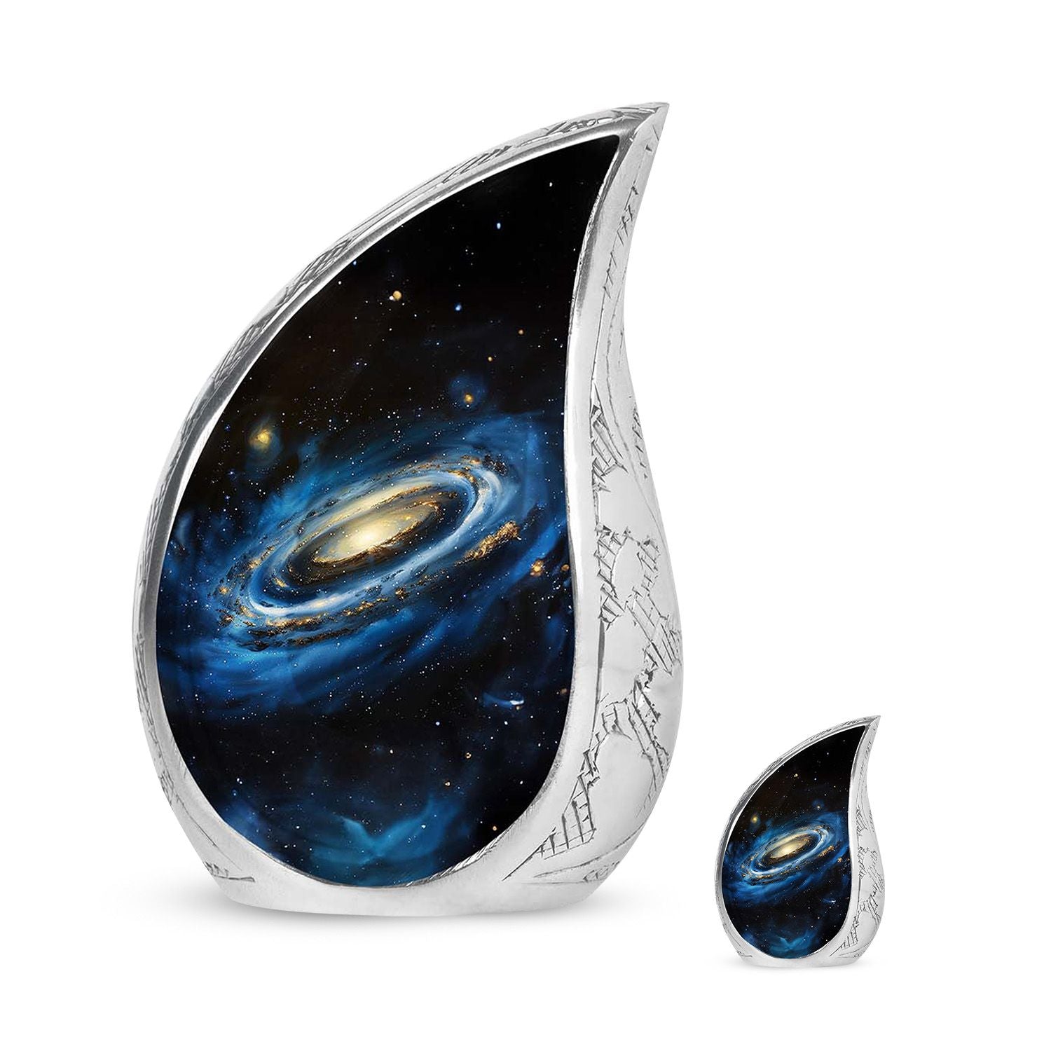Galaxy Cremation Urns For Ashes For Women Teardrop, Heart Shape Urn