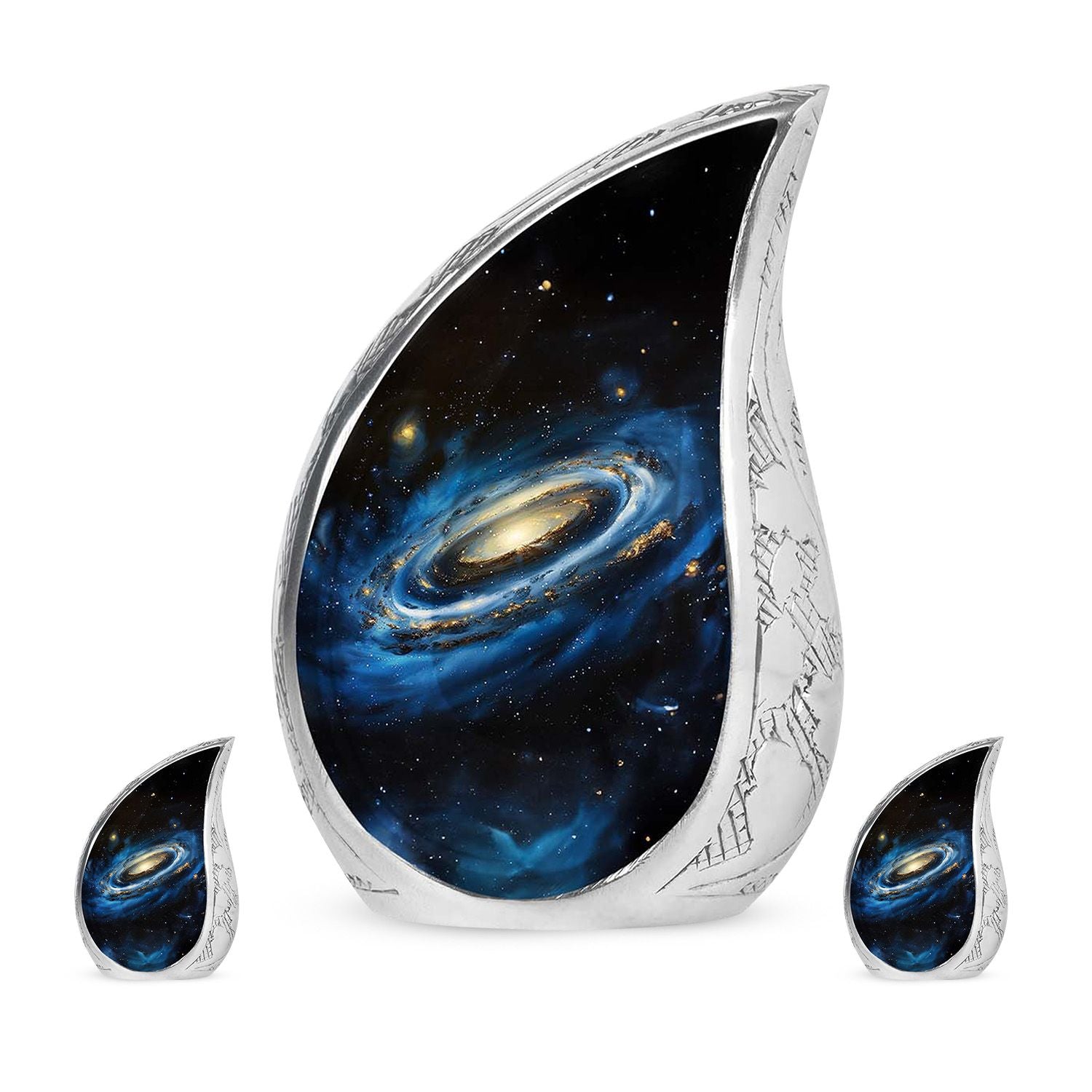 Galaxy Cremation Urns For Ashes For Women Teardrop, Heart Shape Urn
