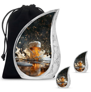 Teardrop Shaped  Large Urn With 2 Keepsake