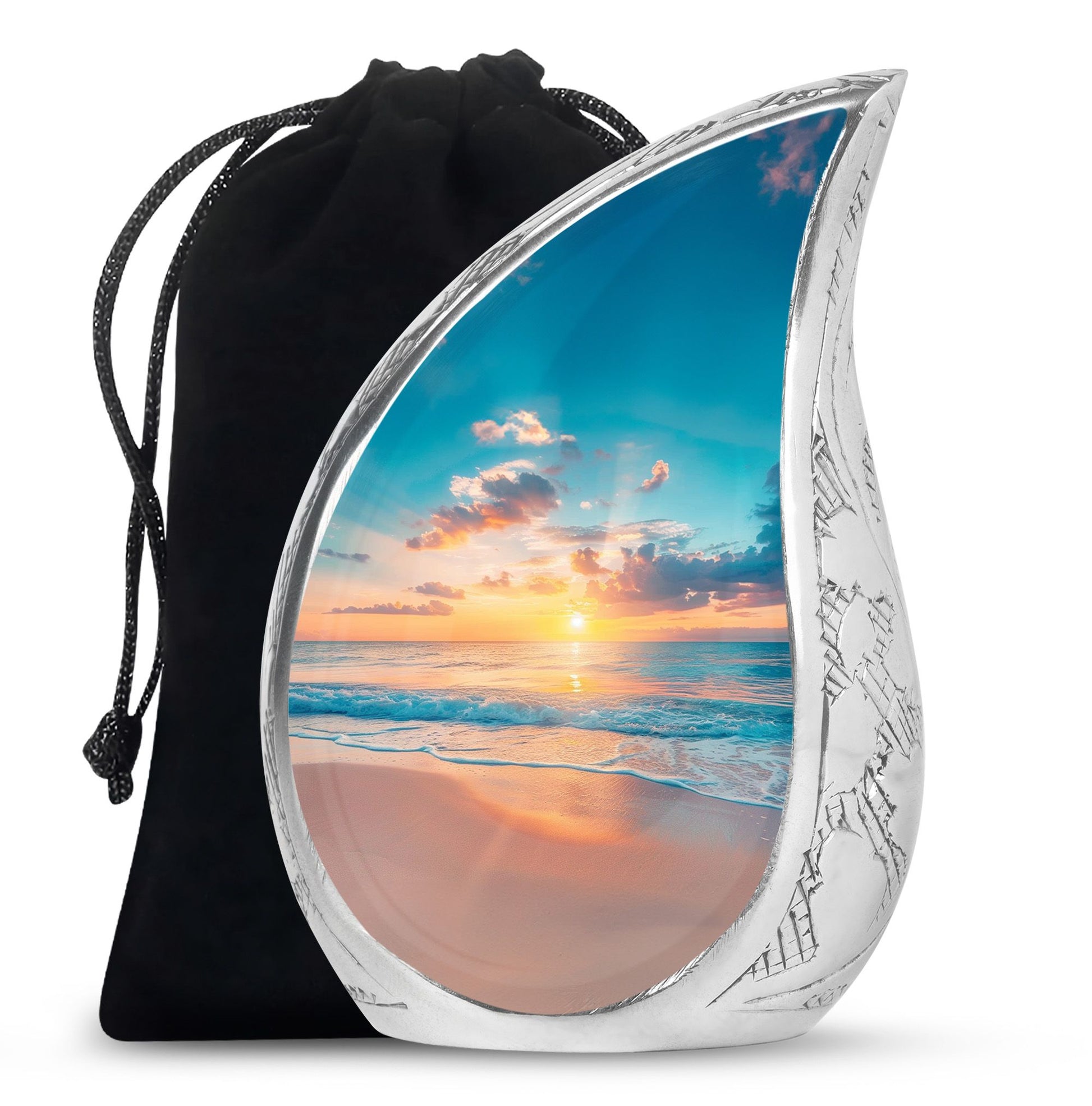 Teardrop Shaped Sunset Urn Large Urn 10 Inch