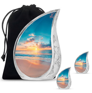 Teardrop Shaped  Large Urn With 2 Keepsake