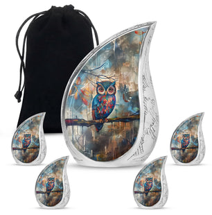 Teardrop Shaped  Large Urn With 4 Keepsake
